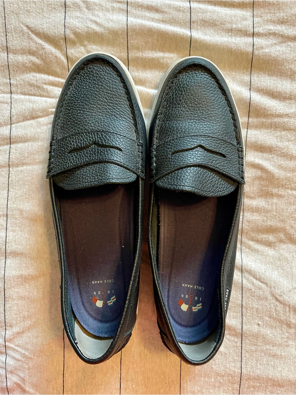 Cole Haan Women’s Navy Leather Penny Loafers